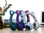 Cute Cat Ear Kids BT028C LED Light Bluetooth Luminous Heavy Bass Stereo Wireless Headphones - Soundz Store AUSTRALIA