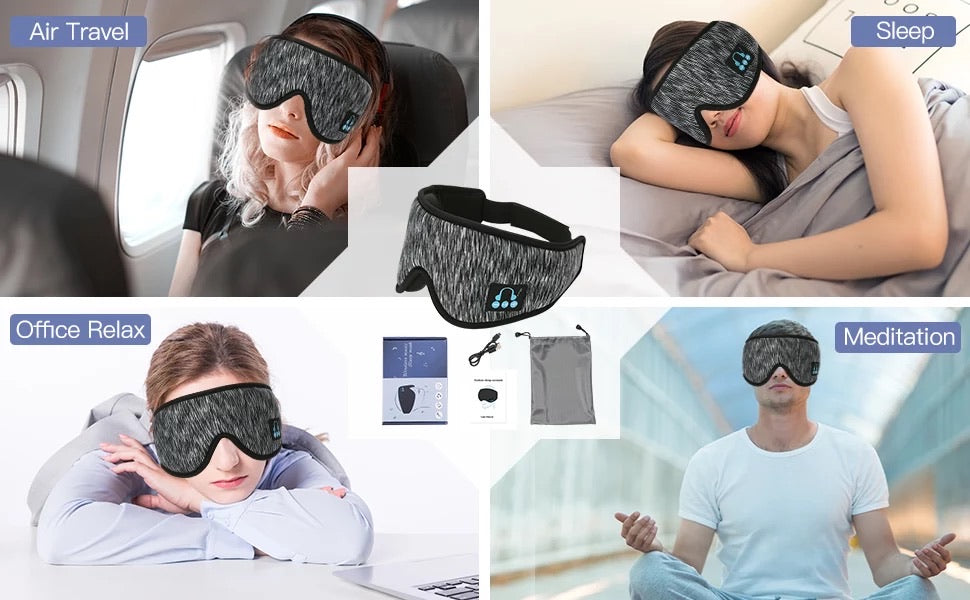 Soft Cotton Sleeping Mask with Bluetooth Headphone Speakers - Soundz Store AUSTRALIA